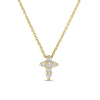 Roberto Coin Tiny Treasures Baby Cross Necklace in 18K Yellow Gold – Diamond (front view)