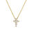 Roberto Coin Tiny Treasures Baby Cross Necklace in 18K Yellow Gold – Diamond (front view)