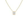 The Roberto Coin DIAMONDS BY THE INCH BEZEL SET SOLITAIRE NECKLACE features a delicate 18K gold chain with a round solitaire diamond in a minimalist bezel setting, perfect for those who love simple, elegant jewelry.