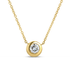 Roberto Coin Diamonds by the Inch Solitaire Necklace in 18K Yellow Gold – Diamond, Bezel (front view)
