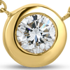 Roberto Coin Diamonds by the Inch Solitaire Necklace in 18K Yellow Gold – Diamond, Bezel (close-up)