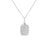 The TINY TREASURES DIAMOND PICKLE BALL RACKET NECKLACE by Roberto Coin features a paddle-shaped pendant with sparkling diamonds in a hexagonal pattern, crafted in 18K white gold and hanging from a delicate chain.
