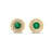 Roberto Coin Tiny Treasures Gemstone Stud Earrings in 18K Yellow Gold, Emerald – Diamond, Blue Sapphire, Emerald, Ruby (front view)