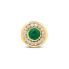 Roberto Coin Tiny Treasures Gemstone Stud Earrings in 18K Yellow Gold, Emerald – Diamond, Blue Sapphire, Emerald, Ruby (close-up)