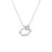 The TINY TREASURES DIAMOND RABBIT OUTLINE NECKLACE by Roberto Coin features a sparkling diamond-adorned rabbit outline pendant in silver, shown against a white background.