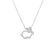 The TINY TREASURES DIAMOND RABBIT OUTLINE NECKLACE by Roberto Coin features a sparkling diamond-adorned rabbit outline pendant in silver, shown against a white background.