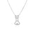 The Roberto Coin TINY TREASURES DIAMOND BUNNY OUTLINE NECKLACE features a sparkling bunny head pendant with white diamonds on an 18K white gold chain—an elegant, everyday accessory.