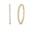 THE PERFECT DIAMOND HOOP® LARGE INSIDE OUTSIDE LEVER BACK EARRINGS by Roberto Coin, crafted in 18K gold and set with white diamonds, are displayed in side and front views against a plain white background.