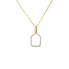 Roberto Coin Tiny Treasures Pickleball Racket Outline Necklace in 18K Yellow Gold – Diamond (front view)