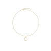 Roberto Coin Tiny Treasures Pickleball Racket Outline Necklace in 18K Yellow Gold – Diamond (full length)