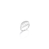 The Roberto Coin DESIGNER GOLD LARGE DIAMOND SIGNET RING showcases a smooth, oval-shaped gold top set with five diamonds, elegantly displayed on a plain white background with a soft shadow.