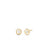The CLASSIC DIAMOND EARRINGS by Roberto Coin feature a small round diamond in an 18K gold bezel setting, showcasing timeless elegance against a plain white background.