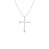 TINY TREASURES MEDIUM PAVE AND DIAMOND ENDS CROSS NECKLACE