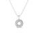 The SIENA MEDIUM DIAMOND CIRCLE NECKLACE by Roberto Coin features a round charm with two concentric diamond-encrusted circles on a beaded chain, presented elegantly against a white background.