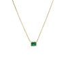 Roberto Coin Tiny Treasures Cut Necklace in 18K Yellow Gold, Emerald – Emerald (front view)
