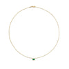 Roberto Coin Tiny Treasures Cut Necklace in 18K Yellow Gold, Emerald – Emerald (top view)
