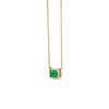 Roberto Coin Tiny Treasures Cut Necklace in 18K Yellow Gold, Emerald – Emerald (side view)