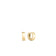 The Roberto Coin DESIGNER GOLD MINI HOOP EARRINGS, crafted in polished 18K gold, are shown against a white background—one earring from the front and the other from the side—highlighting their simple, classic designer style.