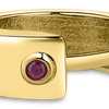 Roberto Coin Designer Gold Mini Hoop Earrings in 18K Yellow Gold (close-up)