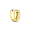 Roberto Coin Designer Gold Mini Hoop Earrings in 18K Yellow Gold (angled view)