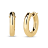 Roberto Coin Perfect Hoop Rounded Oval Earrings in 18K Yellow Gold, Classic size (angled view)