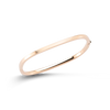 The Roberto Coin DESIGNER GOLD SQUARE BANGLE, a sleek 18K gold bracelet with a modern square design, is shown against a plain white background.