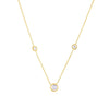 Three Station Alternating Bezel Necklace | Diamond