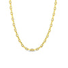 The DESIGNER GOLD ALMOND LINK CHAIN NECKLACE by Roberto Coin is a minimalist 18K yellow gold piece featuring almond-shaped links, shown against a white background.