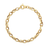 Roberto Coin Designer Gold Almond Link Chain Bracelet in 18K Yellow Gold, 7 inches (top view)