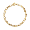 Roberto Coin Designer Gold Almond Link Chain Bracelet in 18K Yellow Gold, 7 inches (top view)