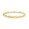 Roberto Coin Designer Gold Almond Link Chain Bracelet in 18K Yellow Gold, 7 inches (angled view)
