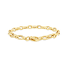 Roberto Coin Designer Gold Almond Link Chain Bracelet in 18K Yellow Gold, 7 inches (angled view)