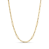 Roberto Coin Designer Gold Alternating Size Paperclip Link Chain Necklace in 18K Yellow Gold, 17 inches (front view)