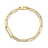 Roberto Coin Designer Gold Alternating Size Paperclip Link Chain Bracelet in 18K Yellow Gold, 7 inches (top view)