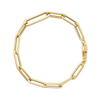 Roberto Coin Designer Gold Alternating Size Paperclip Link Chain Bracelet in 18K Yellow Gold, 7 inches (clasp detail)