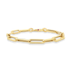 Roberto Coin Designer Gold Alternating Size Paperclip Link Chain Bracelet in 18K Yellow Gold, 7 inches (angled view)