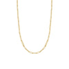 DESIGNER GOLD ALTERNATING SIZE PAPERCLIP LINK 34 INCH CHAIN NECKLACE