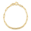 DESIGNER GOLD LONG THIN PAPERCLIP LINK CHAIN BRACELET