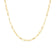 Yellow gold paperclip link chain necklace on a white background