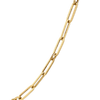 Roberto Coin Designer Gold Paperclip and Round Link Chain Necklace in 18K Yellow Gold, 17 inches (close-up)