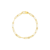 DESIGNER GOLD PAPERCLIP AND ROUND LINK LONG BRACELET