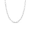 DESIGNER GOLD ALTERNATING POLISHED AND FLUTED PAPERCLIP LINK 17 INCH CHAIN NECKLACE
