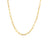 DESIGNER GOLD ALTERNATING POLISHED AND FLUTED PAPERCLIP LINK 34 INCH CHAIN