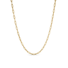 Roberto Coin Designer Gold Alternating Paperclip Link Chain Necklace in 18K Yellow Gold, 17 inches – Polished, Fluted (front view)
