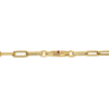 Roberto Coin Designer Gold Alternating Paperclip Link Chain Necklace in 18K Yellow Gold, 17 inches – Polished, Fluted (clasp detail)