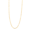 DESIGNER GOLD ALTERNATING POLISHED AND FLUTED PAPERCLIP LINK 31 INCH CHAIN