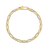 Roberto Coin Designer Gold Alternating Paperclip Link Chain Bracelet in 18K Yellow Gold, 7 Inches – Polished, Fluted (top view)