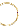 Roberto Coin Designer Gold Alternating Paperclip Link Chain Bracelet in 18K Yellow Gold, 7 Inches – Polished, Fluted (clasp detail)