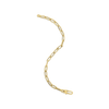 Roberto Coin Designer Gold Alternating Paperclip Link Chain Bracelet in 18K Yellow Gold, 7 Inches – Polished, Fluted (side view)