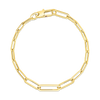 Roberto Coin Designer Gold Paperclip Link Chain Bracelet in 18K Yellow Gold (top view)